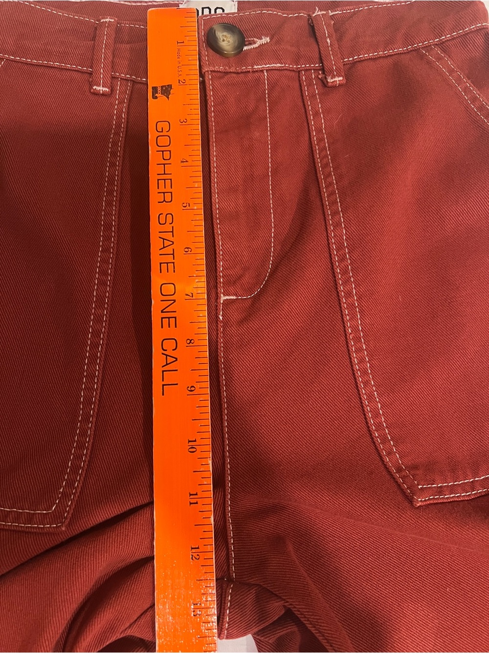 BDG Urban Outfitters Women Rust Wide Leg Utility Pant Contrast Stitch W27 Grunge - Picture 9 of 12